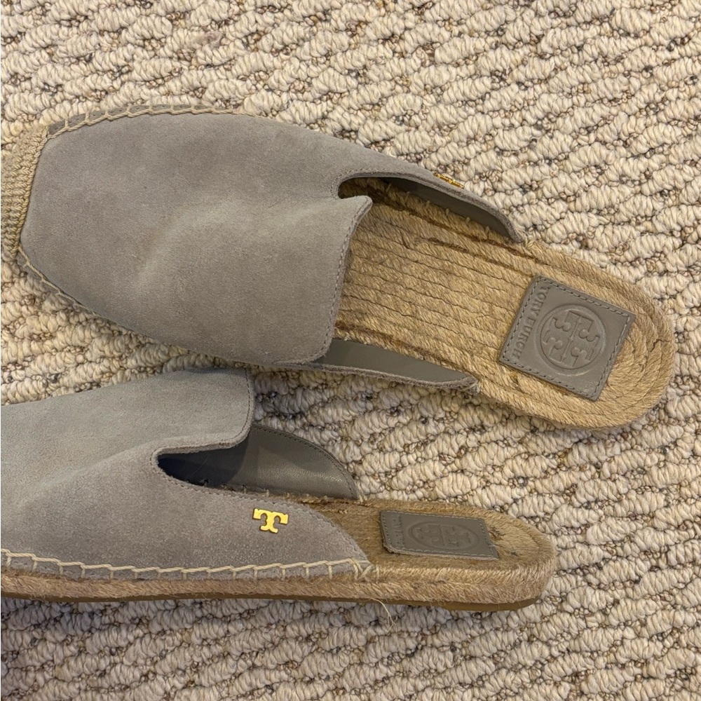 Tory Burch Grey Espadrille Mules - Picture 2 of 8